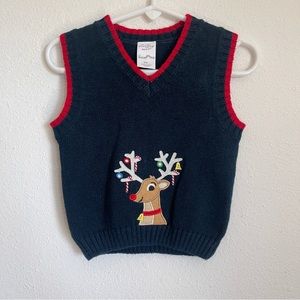 starting out reindeer sweater vest christmas